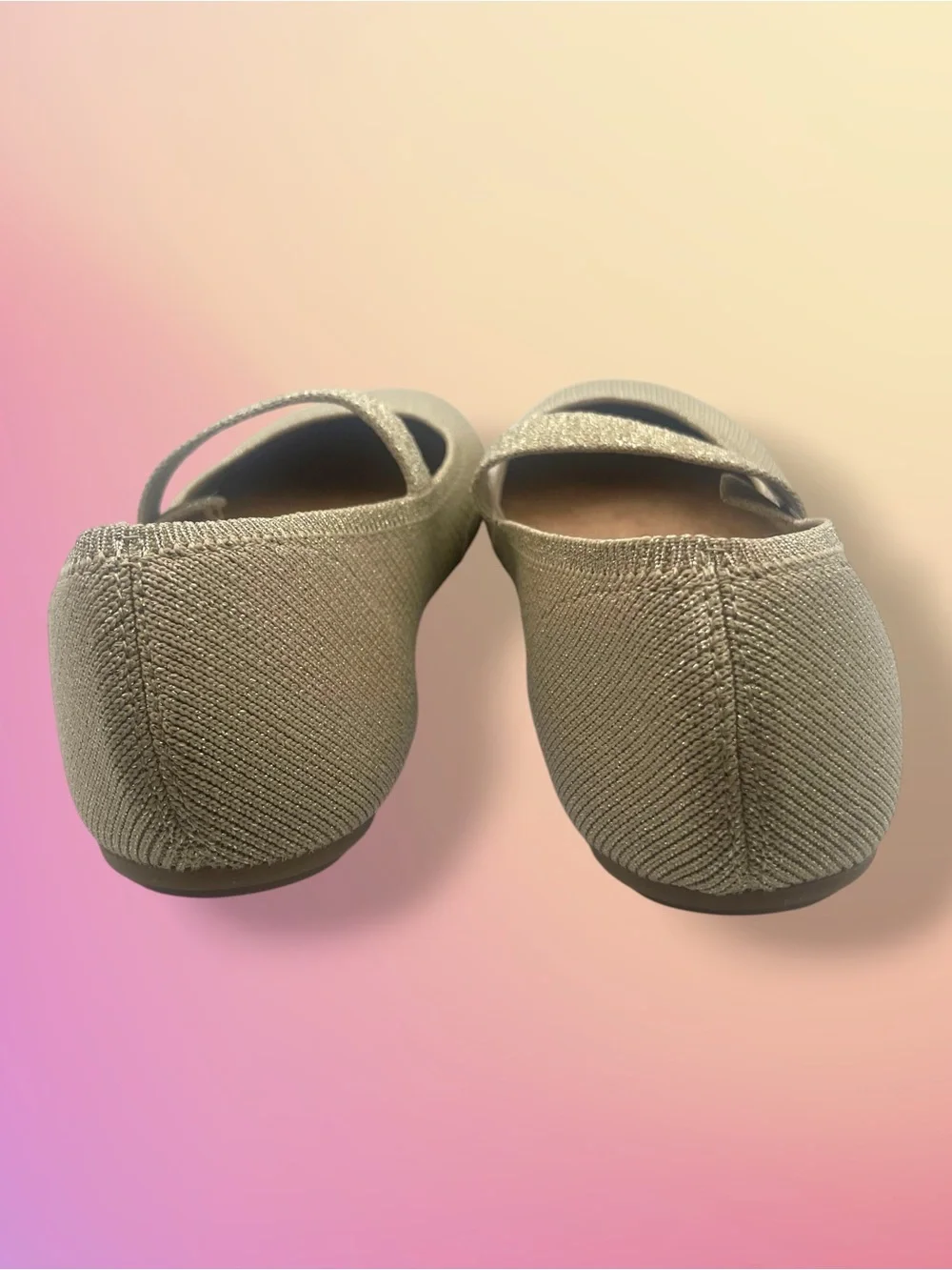 NWT AEROSOLES Shimmer Knit Mary Jane Flats in Light Gold Size 7 - Picture 6 of 13